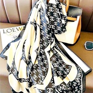 Luxury Silk-Feel Scarf Large Lightweight Wrap Shawl 100% Polyester